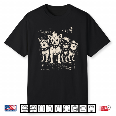 Vintage Punk Chihuahua Rock Chihuahua Mohawk Spiked Collar Shirt
