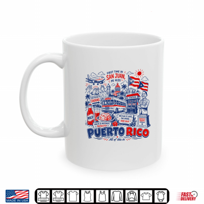 Mug Vintage First Time in San Juan Puerto Rico Family Vacation Shirt
