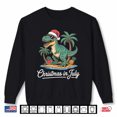 Sweatshirt Christmas in July Men Boys Toddler T Rex Dinosaur Shirt