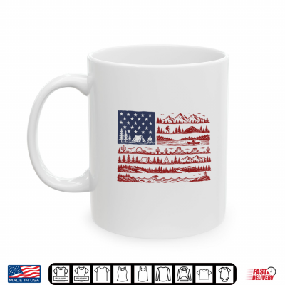 Mug National Parks American Flag Patriotic July 4th Mountain Shirt