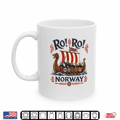 Mug Row Norway Viking Ship Funny Norwegian Saying Norge Shirt