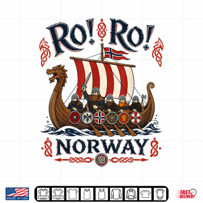 Design Row Norway Viking Ship Funny Norwegian Saying Norge Shirt