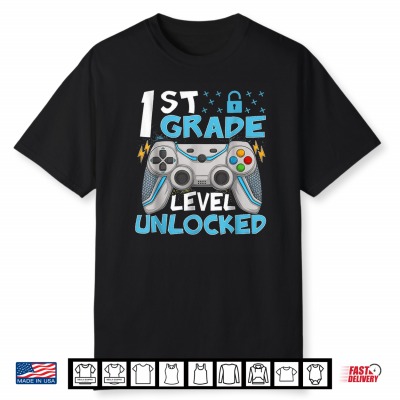 1St Grade Level Unlocked Gamer Back To School Shirt