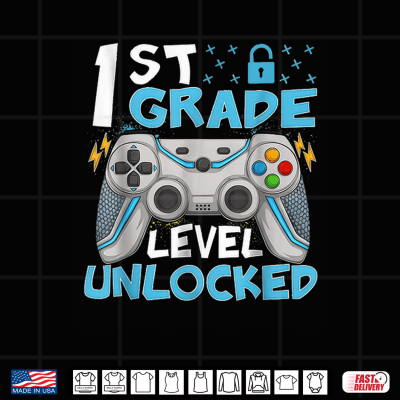 Design 1st Grade Level Unlocked Gamer Back to School Shirt