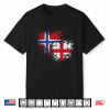 Half Norwegian Half English Flag Roots Vintage Pride Hearts Shirt