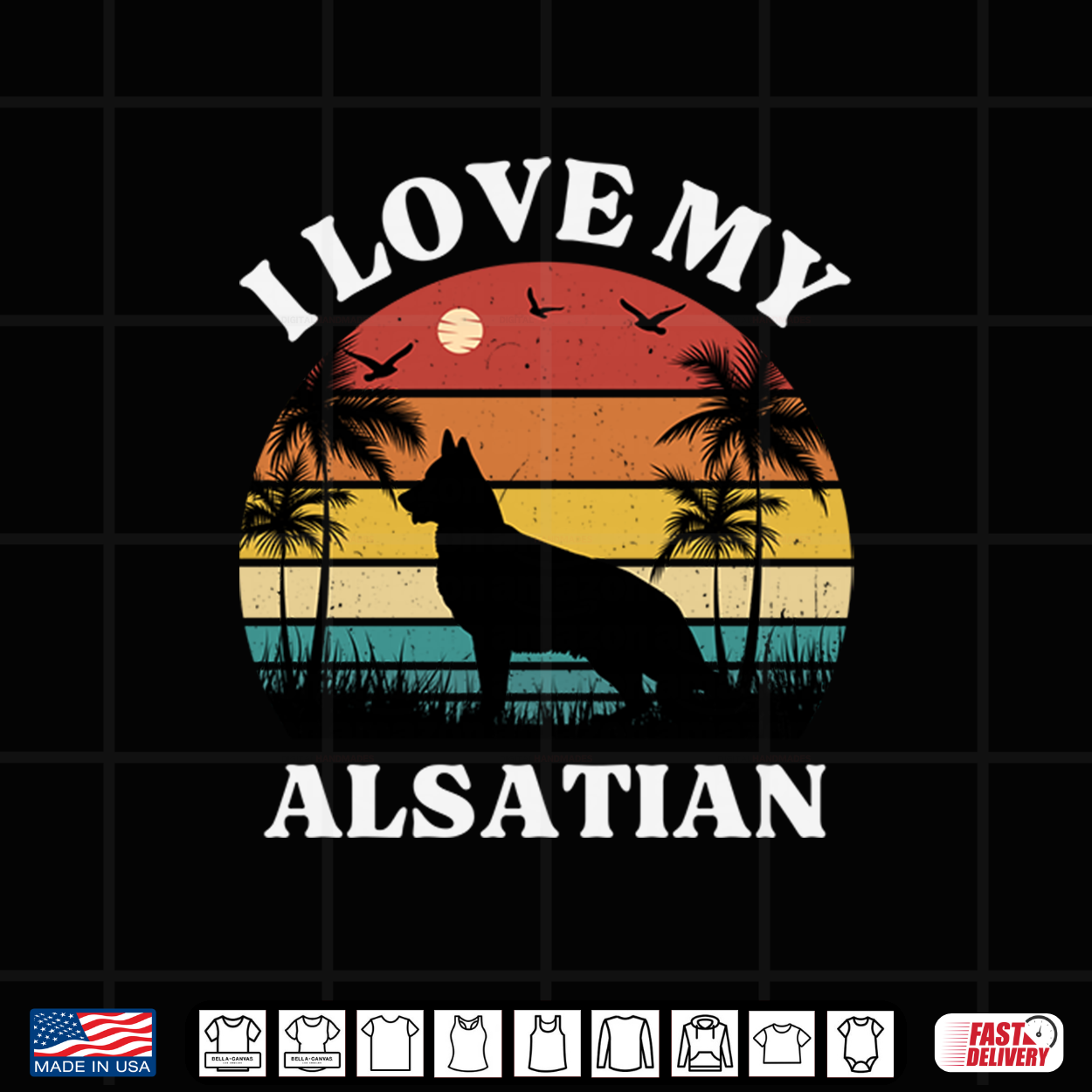 I Love My Alsatian Dog Lover Present Cute Alsatian Shirt I Love My Alsatian Dog Lover Present Cute Alsatian Shirt
