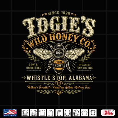 Design Idgies Wild Honey Co Whistle Stop Alabama Vintage Bee Design Shirt