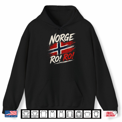 Hoodie Norge Ro Ro Norway Flag Norwegian Pride Football Supporter Shirt
