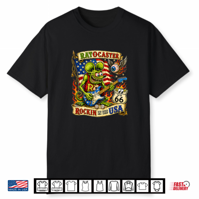 Rat Fink Usa Rock Guitar Music Highway 66 Retro Vintage 60S Shirt