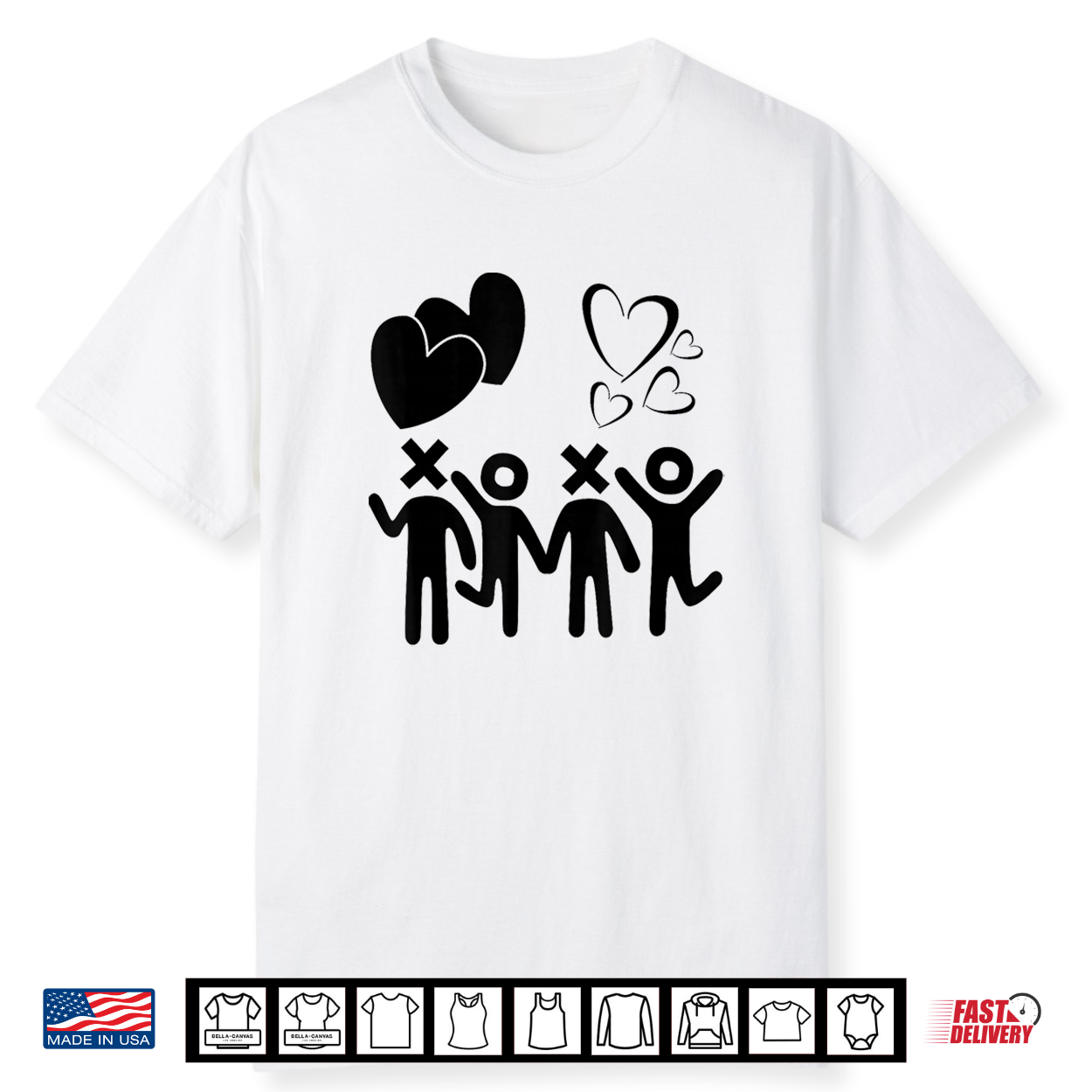 Bffs Best Friends Forever Xoxo Hearts Stick Figures Shirt Bffs Best Friends Forever Xoxo Hearts Stick Figures Shirt