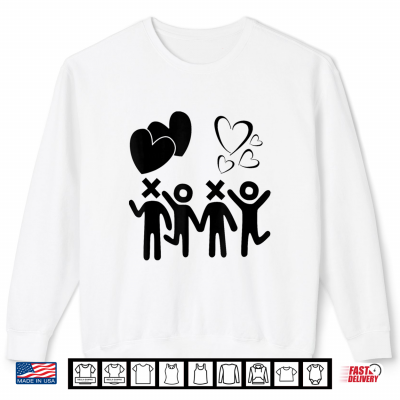 Bffs Best Friends Forever Xoxo Hearts Stick Figures Shirt 2 Sweatshirt BFFs Best Friends Forever XOXO Hearts Stick Figures Shirt
