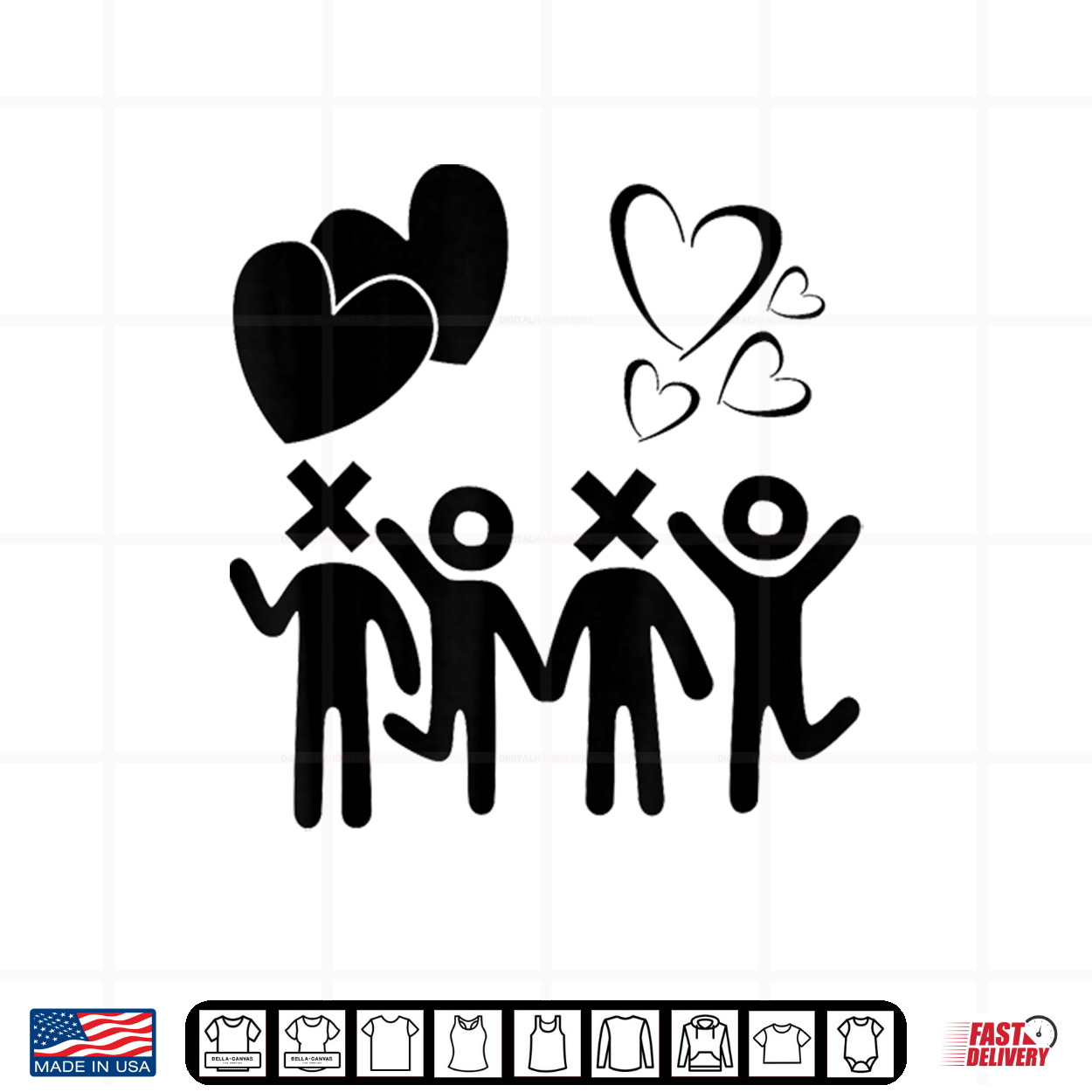 Bffs Best Friends Forever Xoxo Hearts Stick Figures Shirt Bffs Best Friends Forever Xoxo Hearts Stick Figures Shirt