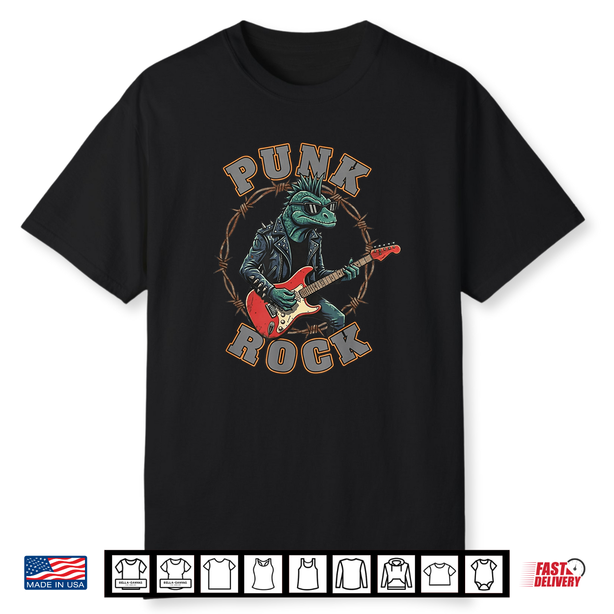 Dinosaur Punk Rocker With Guitar Leather And Shades Shirt Dinosaur Punk Rocker With Guitar Leather And Shades Shirt
