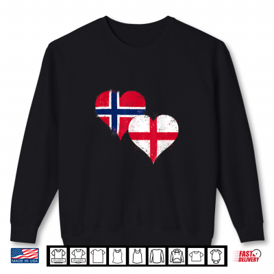 Sweatshirt Cool Norway England Flags Proud Norwegian English Fans Pride Shirt