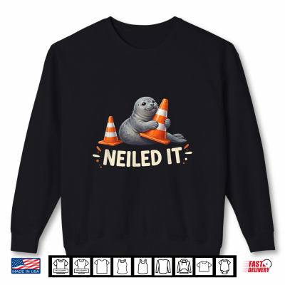 Sweatshirt Neil The Seal Neiled It Funny Elephant Tee Shirt