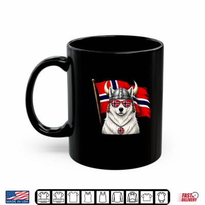 Mug Norway Flag Norge Fan Cool White Dog Norwegian Pride Shirt