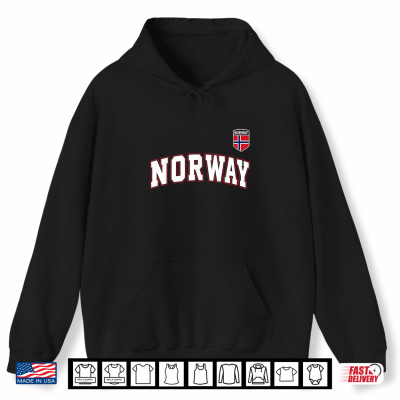 Hoodie Norway with Norwegian Flag Colors Men Women Kids Shirt