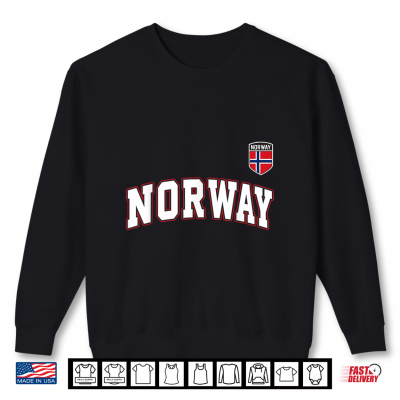 Sweatshirt Norway with Norwegian Flag Colors Men Women Kids Shirt