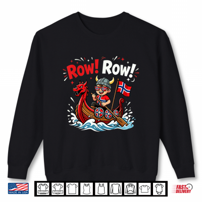 Norwegian Viking Boy Row Boat Norway Flag Norse Heritage Art Shirt 2 Sweatshirt Norwegian Viking Boy Row Boat Norway Flag Norse Heritage Art Shirt