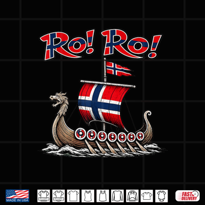 Design Norwegian Viking Ship Norway Flag Row Scandinavian Culture Shirt