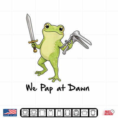 Design OBGYN Obstetrician Gynecologist Frog Meme We Pap At Dawn Shirt