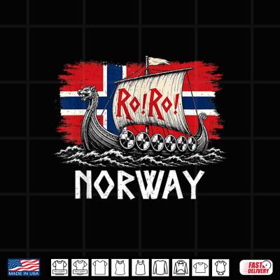 Design Row Norwegian Viking Ship Norway Flag Culture Row Country Shirt
