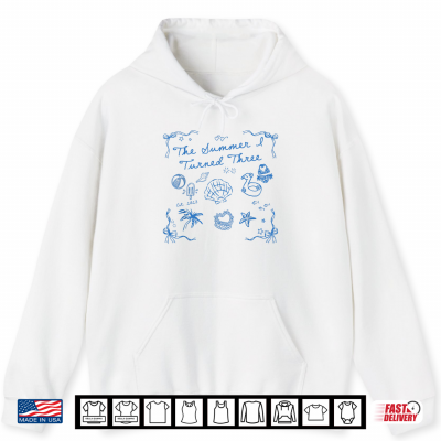 Hoodie Summer I Turned Three Est 2023 Third Bday 3 Year Old Girl Shirt