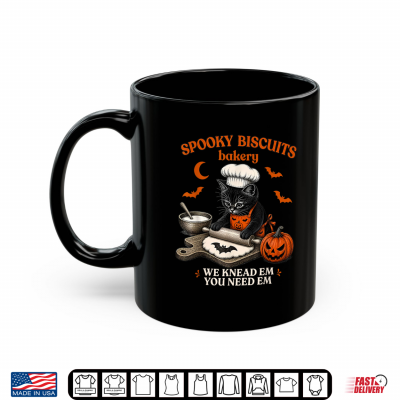 Mug Spooky Biscuits Bakery Funny Black Cat Halloween Pumpkin Shirt