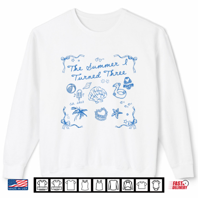 Sweatshirt Summer I Turned Three Est 2023 Third Bday 3 Year Old Girl Shirt