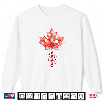 Sweatshirt Canada Floral Maple Leaf Watercolor Canada Shirt