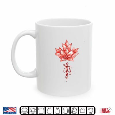 Mug Canada Floral Maple Leaf Watercolor Canada Shirt