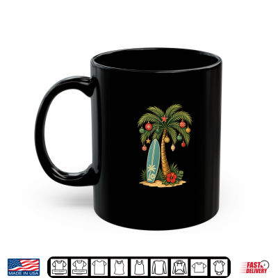 Mug Tropical Christmas Palm Tree Surf Beach Holiday Shirt