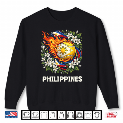 Sweatshirt Filipino Tennis Pride Tee Blazing Ball Sampaguita Flower Shirt