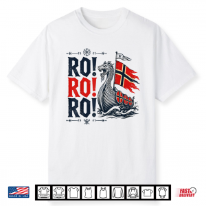 Norway Ro Shirt Norwegian Heritage Viking Ship Flag Boat Shirt