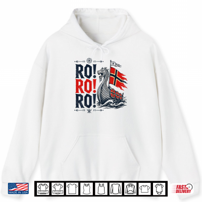Hoodie Norway Ro Shirt Norwegian Heritage Viking Ship Flag Boat Shirt