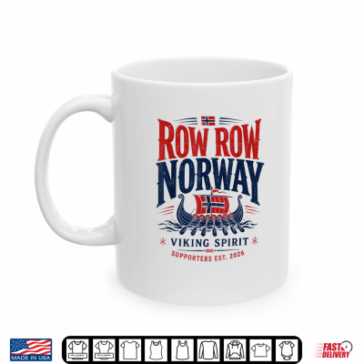 Mug Norwegian Viking Ship Flag Boat Norway Heritage Shirt