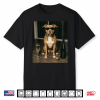 Vintage Pitbull Drinking Champagne Sunglasses Dog Lover Shirt