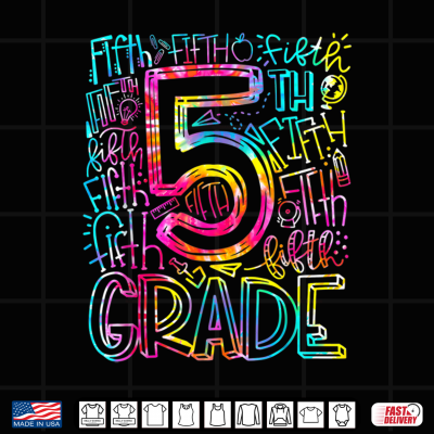 Design 5th Grade Teacher Typography Team Fifth Grade Back to School Shirt