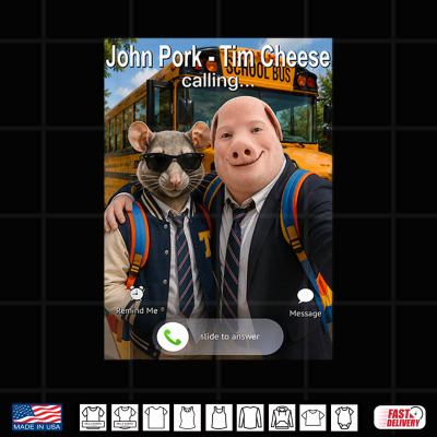 Design Back to School Day Funny John Pork and Tim Cheese is Calling Shirt