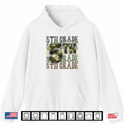 Hoodie Camo 5th Grade Team Squad Back to School Fifth Grade Crew Shirt