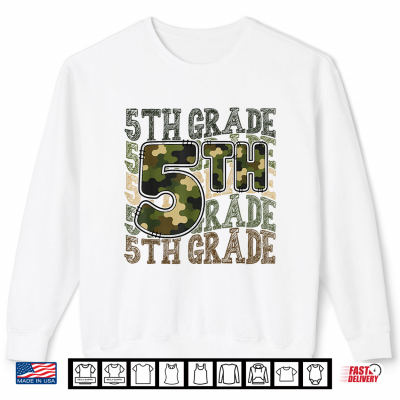Sweatshirt Camo 5th Grade Team Squad Back to School Fifth Grade Crew Shirt