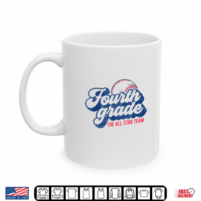Mug Fourth Grade Baseball Theme Back to School 4th Grade Shirt