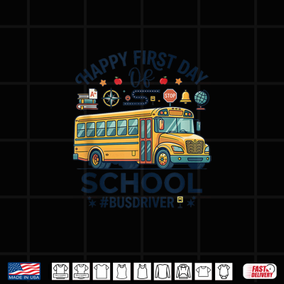 Design First Day of School Bus Driver Retro Back to School Shirt