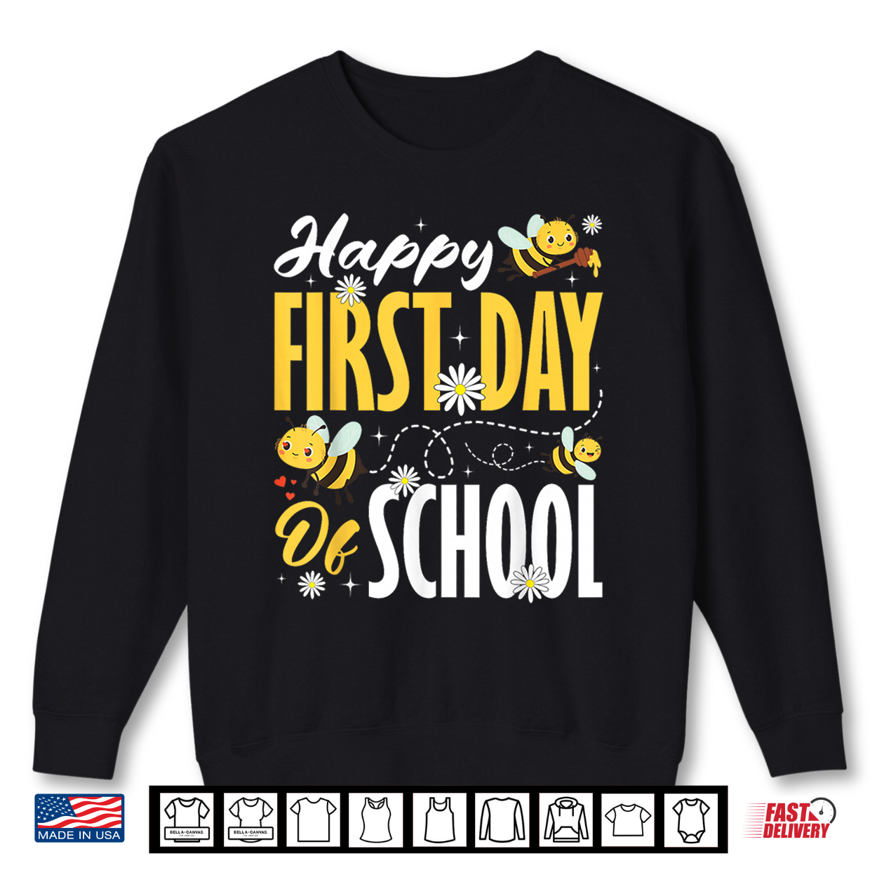 Happy First Day Of School Bees Back To School Students Kids Shirt Happy First Day Of School Bees Back To School Students Kids Shirt