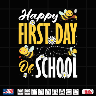 Happy First Day Of School Bees Back To School Students Kids Shirt 4 Design Happy First Day of School Bees Back to School Students Kids Shirt