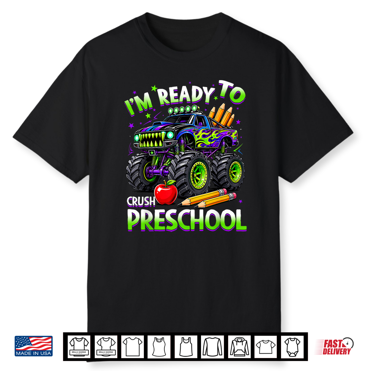 I’M Ready To Crush Preschool Truck Back To School Kid Shirt I’M Ready To Crush Preschool Truck Back To School Kid Shirt