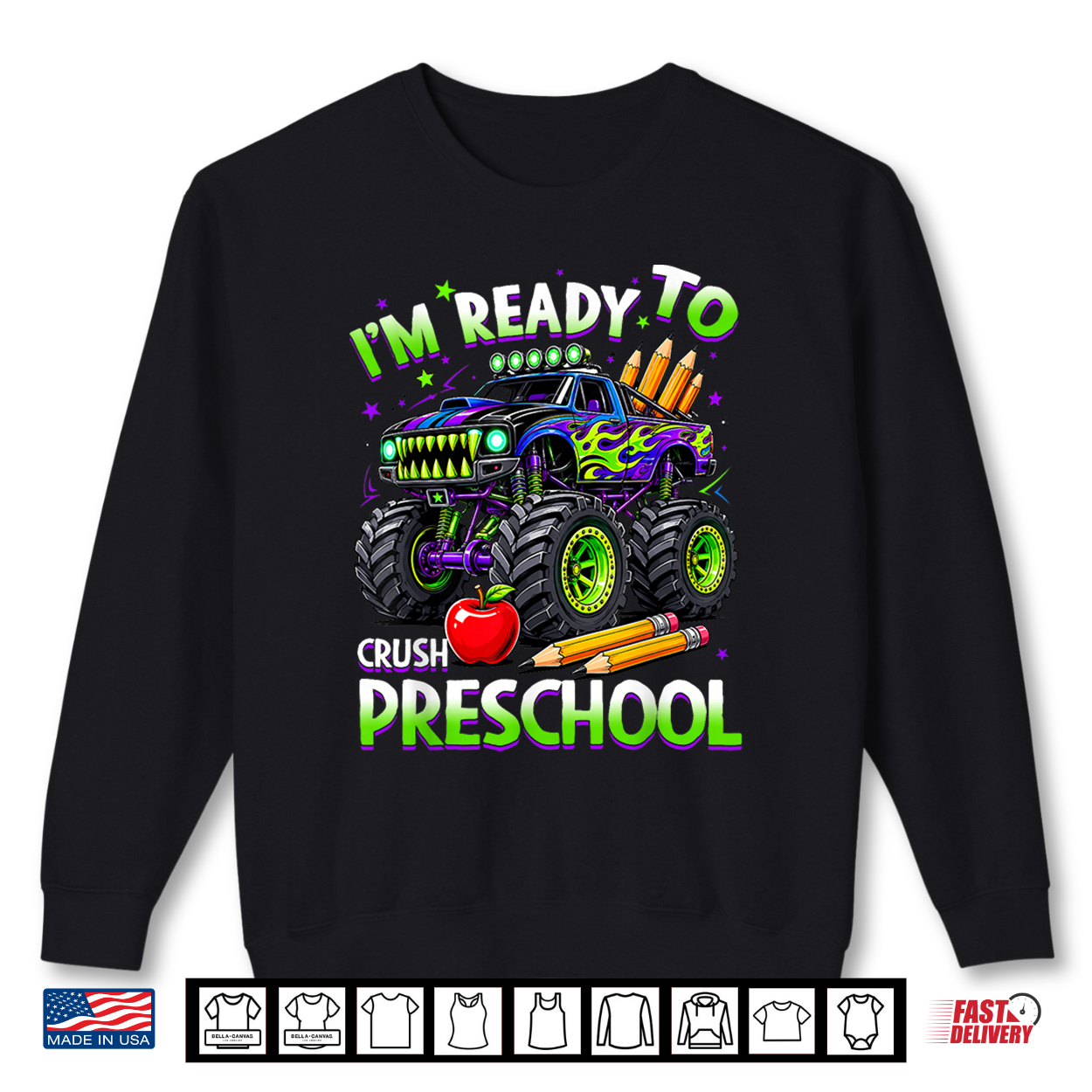 I’M Ready To Crush Preschool Truck Back To School Kid Shirt I’M Ready To Crush Preschool Truck Back To School Kid Shirt