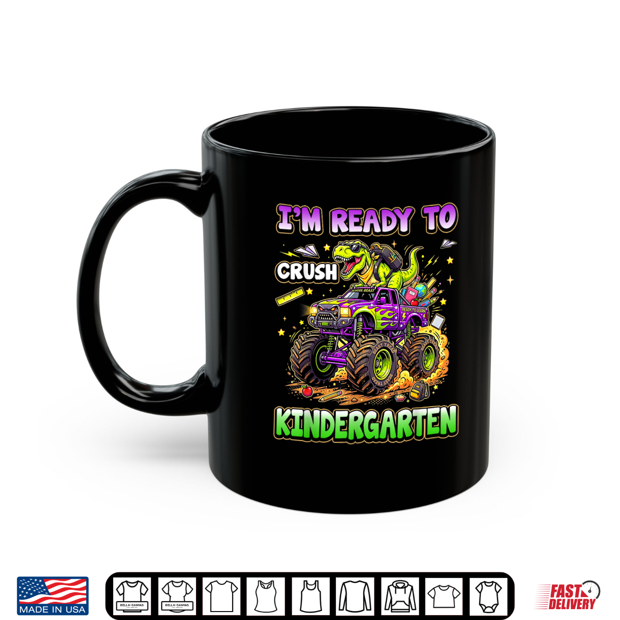 I’M Ready To Crush Kindergarten Monster Truck Dino Kid Shirt I’M Ready To Crush Kindergarten Monster Truck Dino Kid Shirt