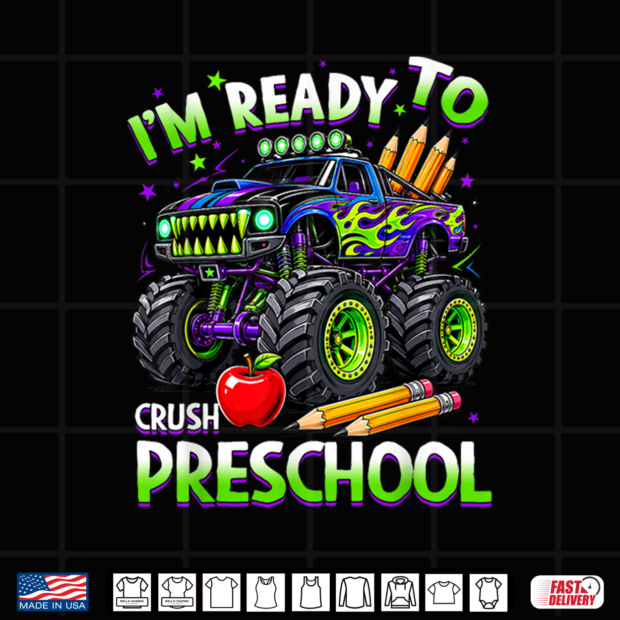I’M Ready To Crush Preschool Truck Back To School Kid Shirt I’M Ready To Crush Preschool Truck Back To School Kid Shirt