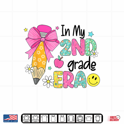 Design In My Second Grade Era Back to School Groovy Teachers Shirt